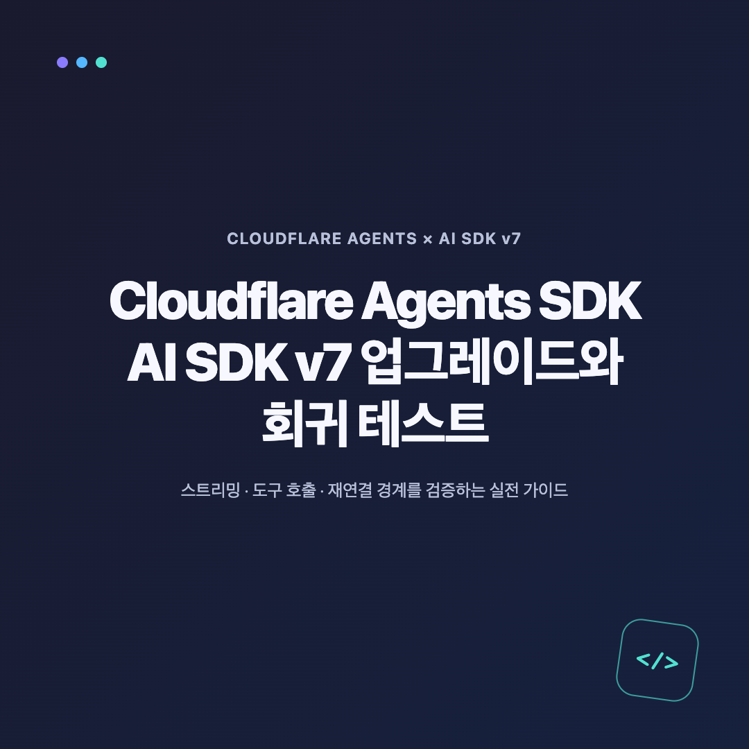 Cloudflare Agents SDK의 AI SDK v7 업그레이드와 회귀 테스트 개요